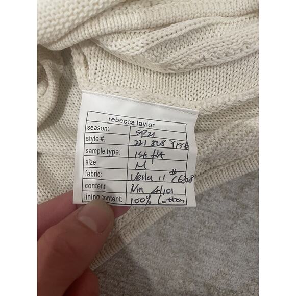 Rebecca Taylor Cream‎ Sample Sweater With Ruffles Victorian Tie Sleeve Medium - Picture 5 of 8